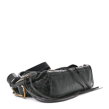 Balenciaga Agneau Laser Cut Cross Classic Gold Hardware Mini City Black 4 of 16