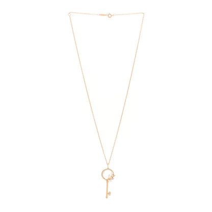 Tiffany 18K Rose Gold Diamond Victoria Vine Circle Key Pendant Necklace 3 of 6