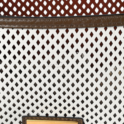 Fendi Vitello Liberty Glossy Lambskin F is Fendi Perforated Kan U Shoulder Bag White Ice Rust Maya 12 of 12