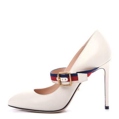 Gucci Malaga Kid Sylvie High Heel Pumps 37 White 1 of 12