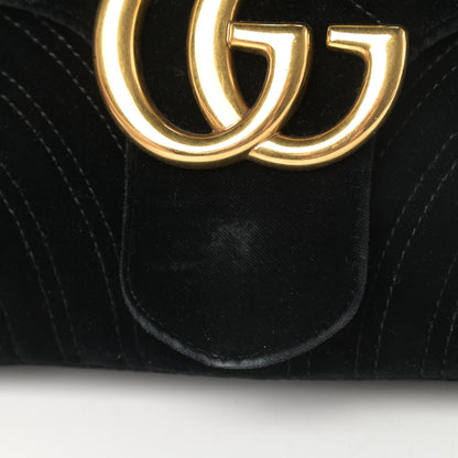 Gucci Velvet Matelasse Medium GG Marmont Shoulder Bag Black 16 of 16