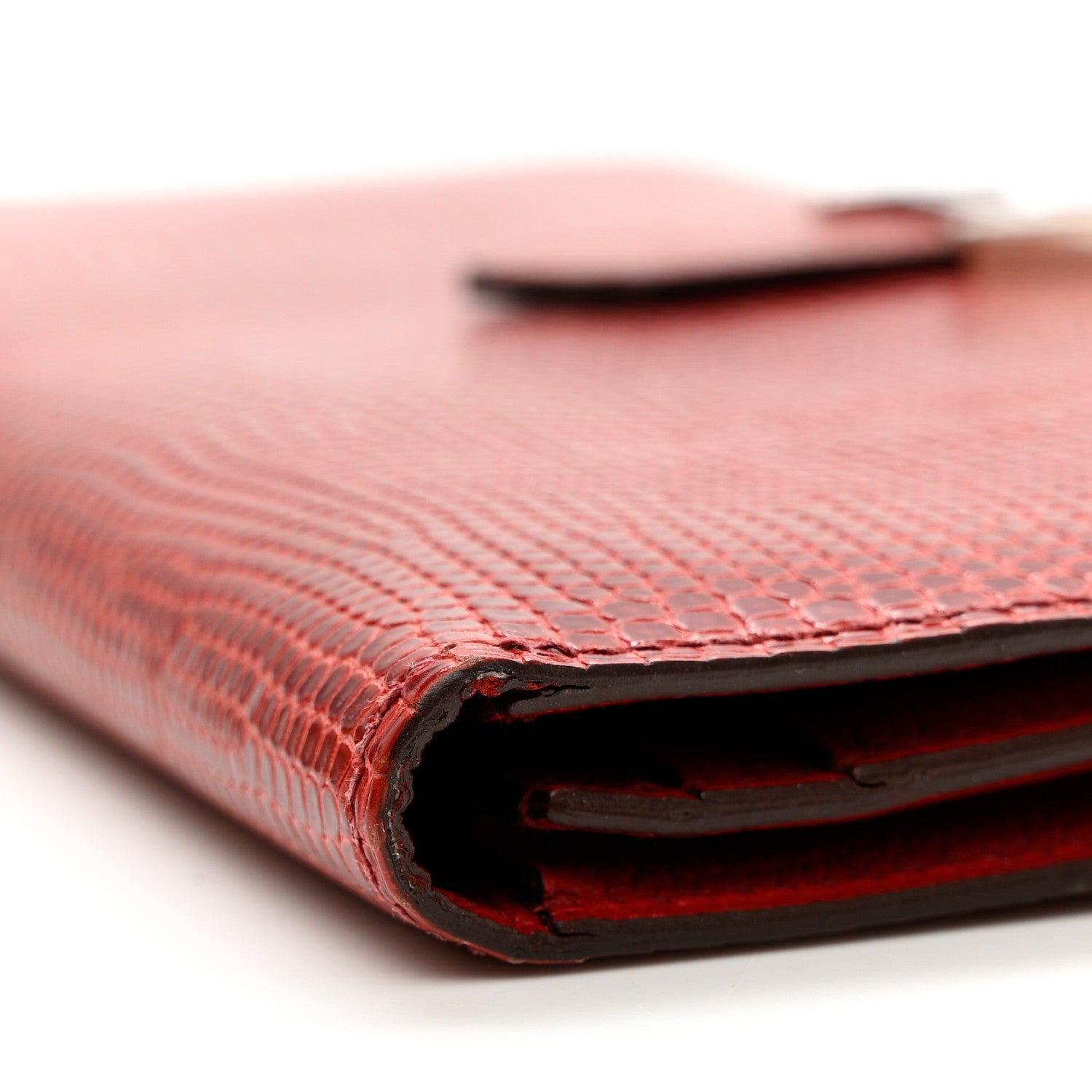 Hermes Lizard Bearn Gusset Wallet Rubis 8 of 8