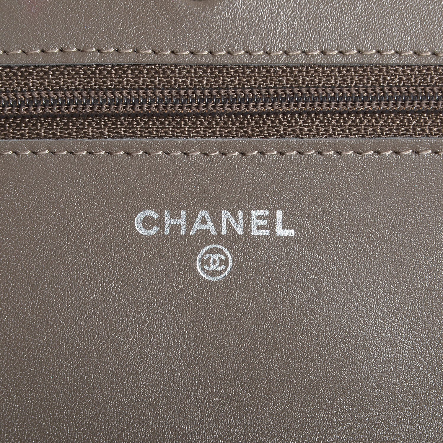 Chanel Patent Quilted Wallet On Chain WOC Grey 6 of 9