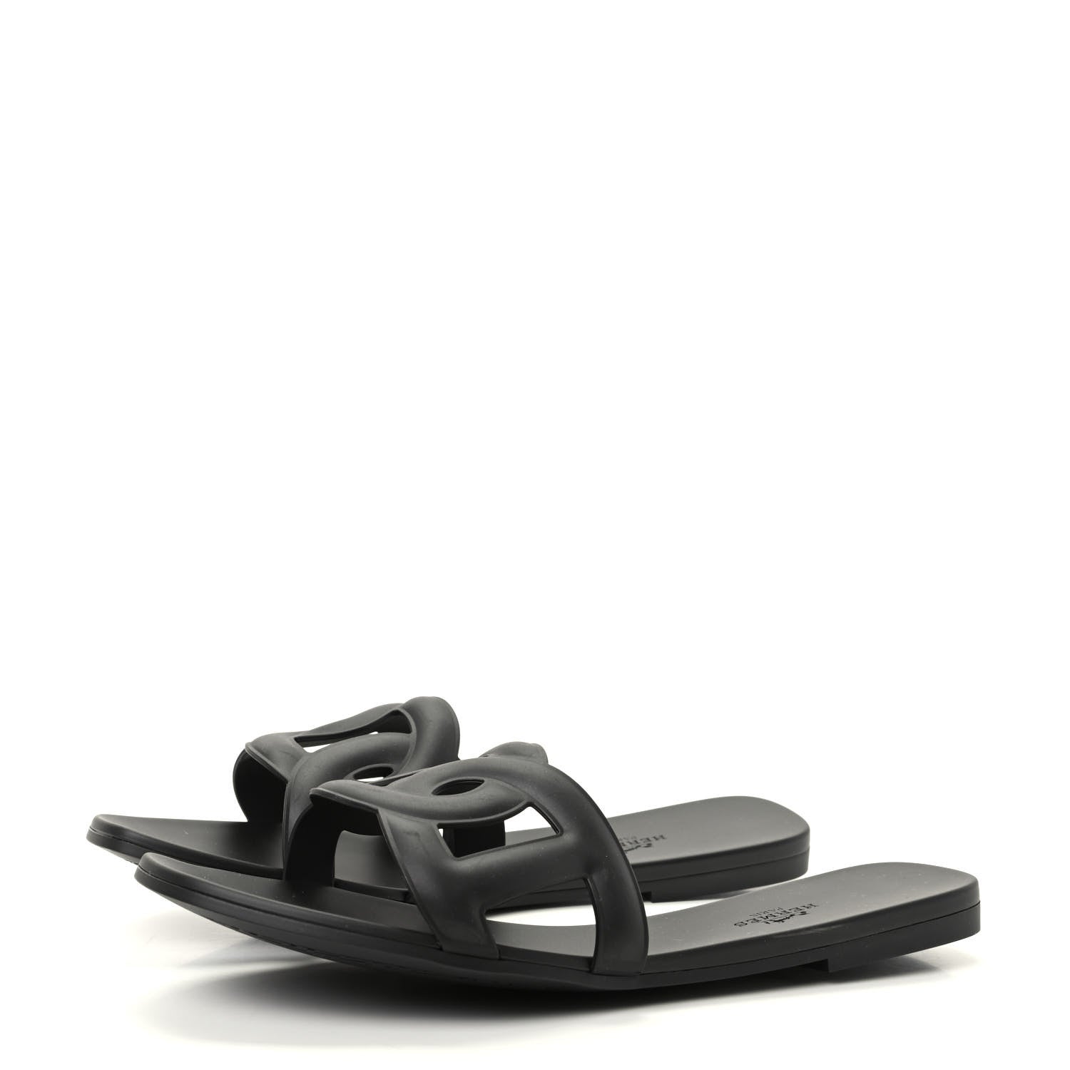 Hermes Rubber Aloha Sandals 41 Black 3 of 10
