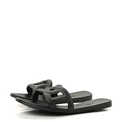 Hermes Rubber Aloha Sandals 41 Black 3 of 10