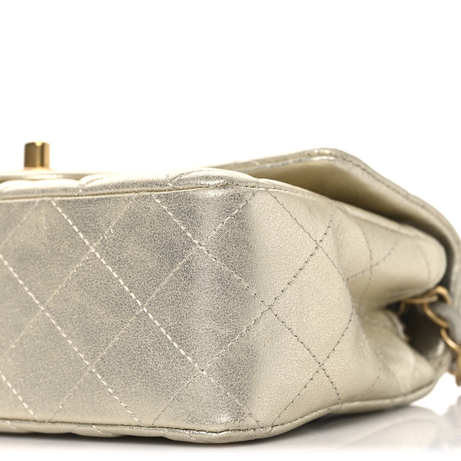 Chanel Metallic Lambskin Quilted Mini Rectangular Flap Gold 10 of 10