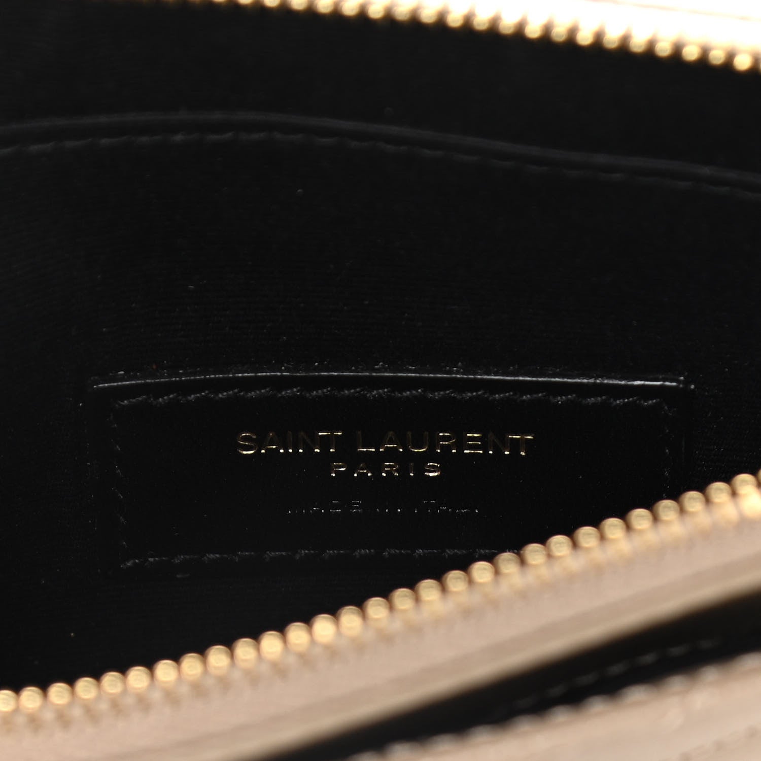 Saint Laurent Grain De Poudre Chevron Monogram Bill Pouch Dark Beige 6 of 9