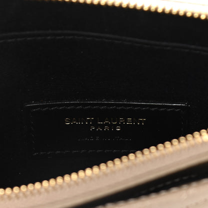 Saint Laurent Grain De Poudre Chevron Monogram Bill Pouch Dark Beige 6 of 9