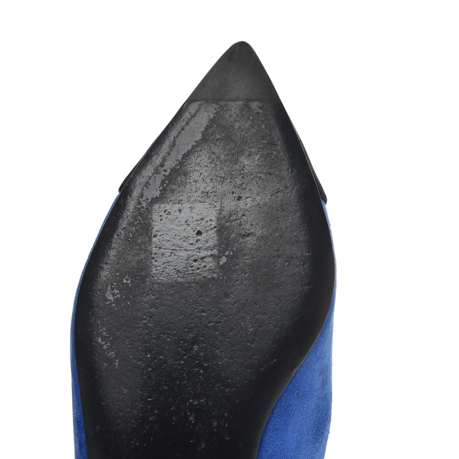 Chanel Suede Satin Cap Toe Gabrielle Ballerina Flats 36.5 Royal Blue Black 21 of 23