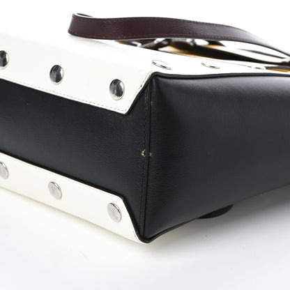 Mulberry MULBERR Smooth Calfskin Studded Maple Tote Black White 9 of 9