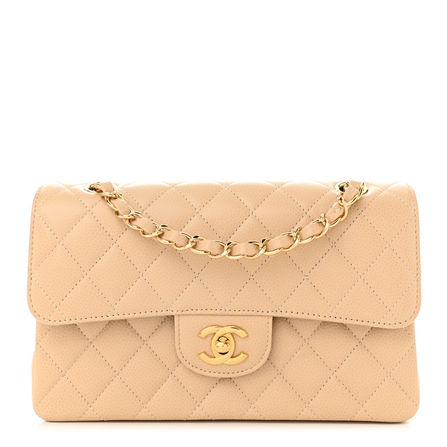 Chanel Caviar Quilted Small Double Flap Beige 1 of 11