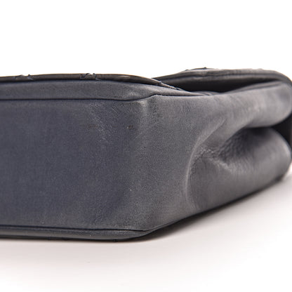 Chanel Calfskin Stitched Two Tone Flap Blue 22 of 23