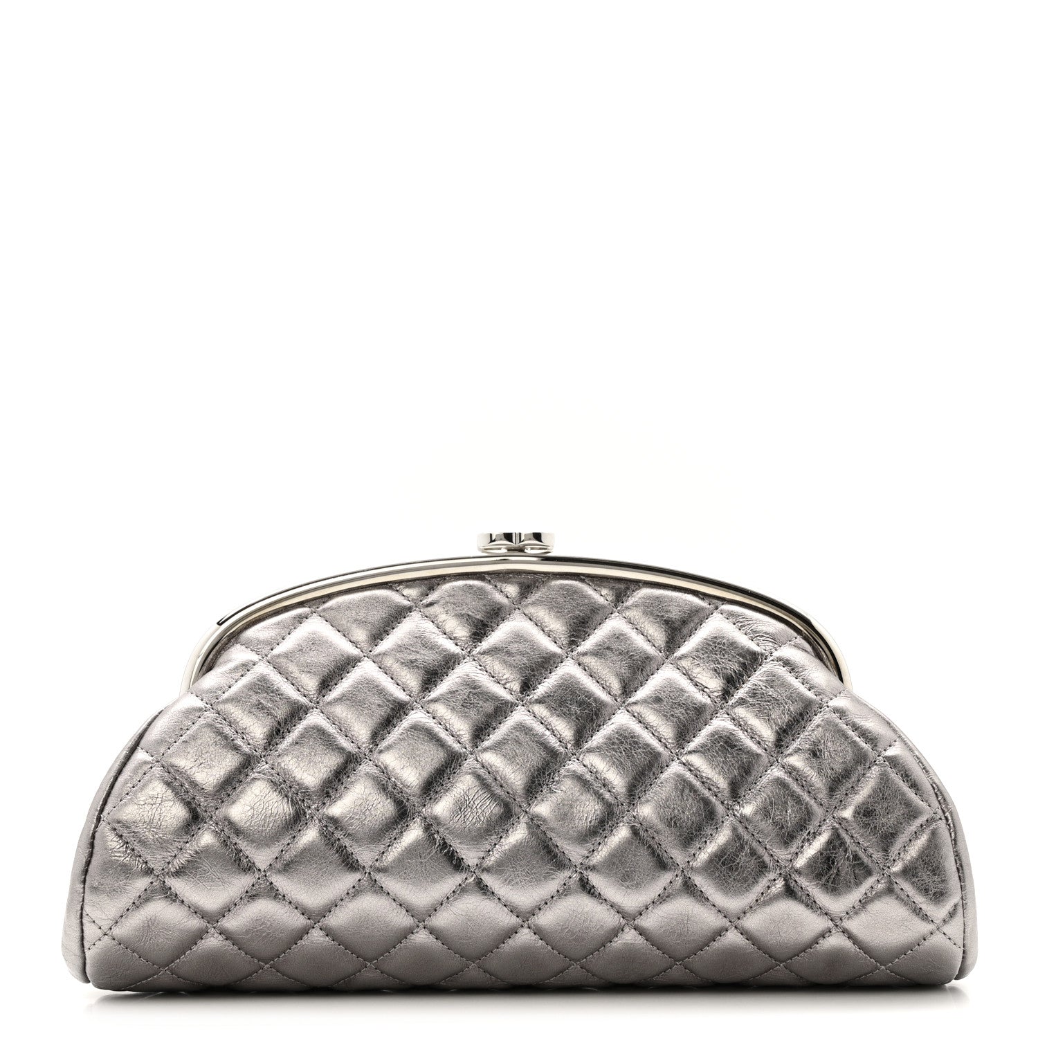 Chanel Metallic Aged Calfskin Quilted Timeless Clutch Silver 1 of 10