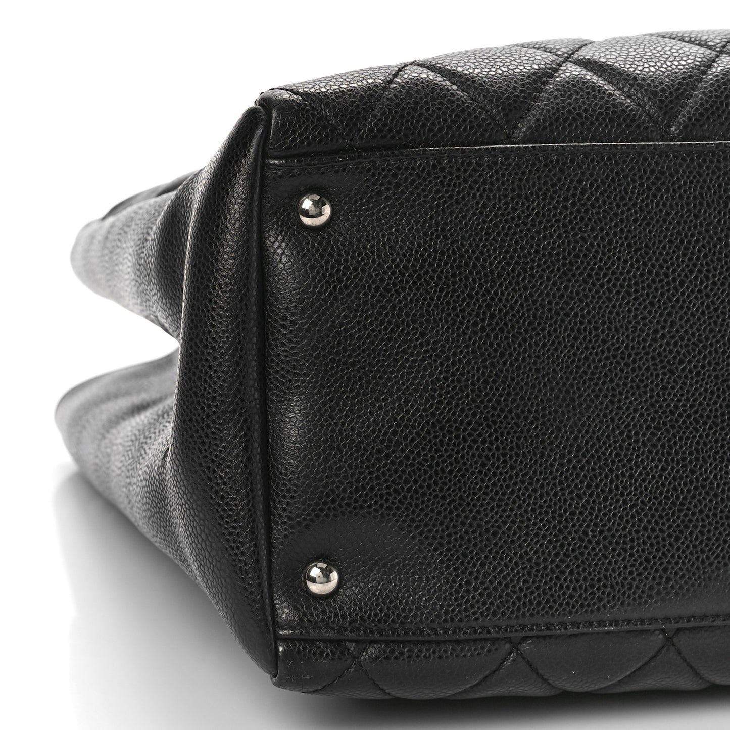 Caviar Quilted Shopping Tote Black