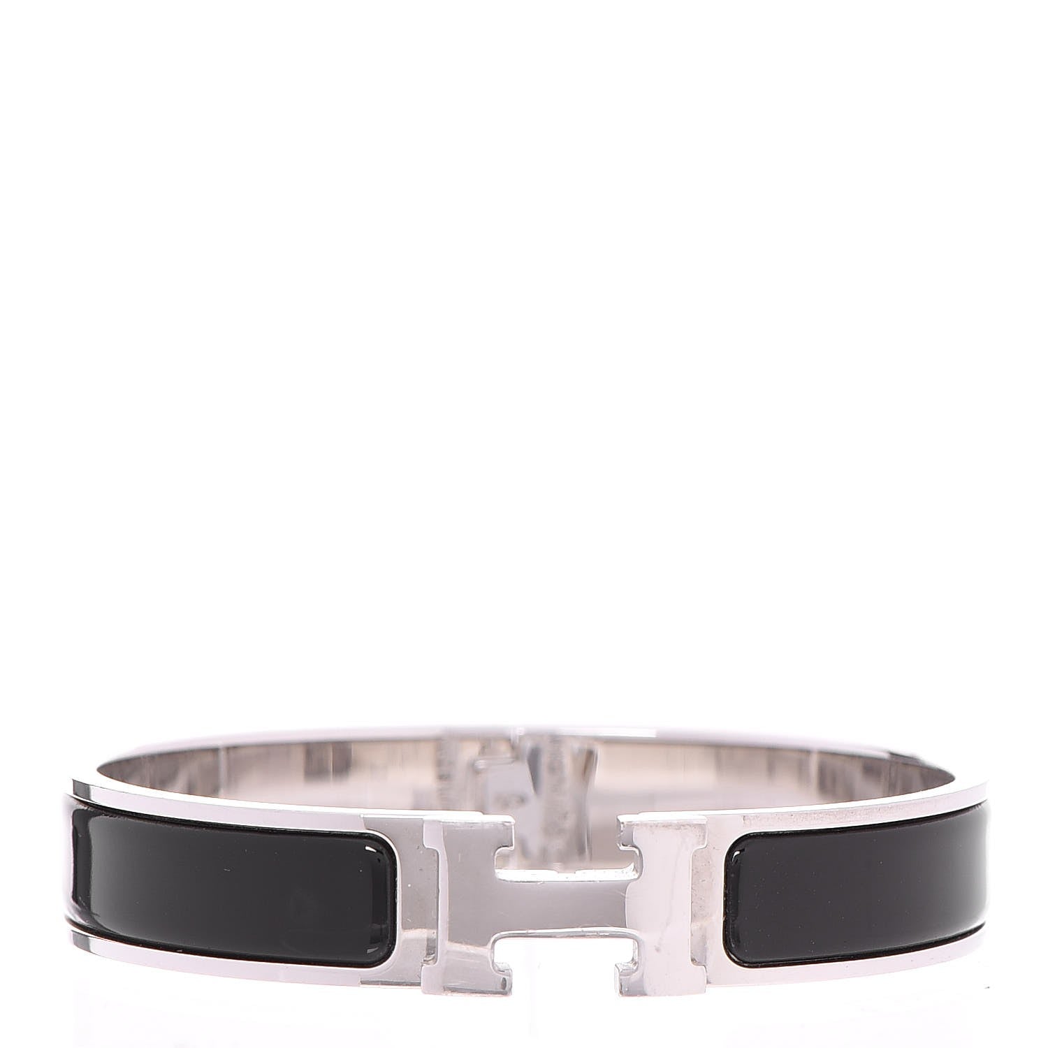 Hermes Enamel Narrow Clic Clac H Bracelet GM Black 1 of 6