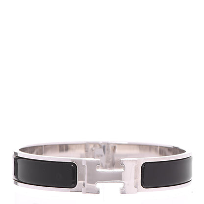 Hermes Enamel Narrow Clic Clac H Bracelet GM Black 1 of 6
