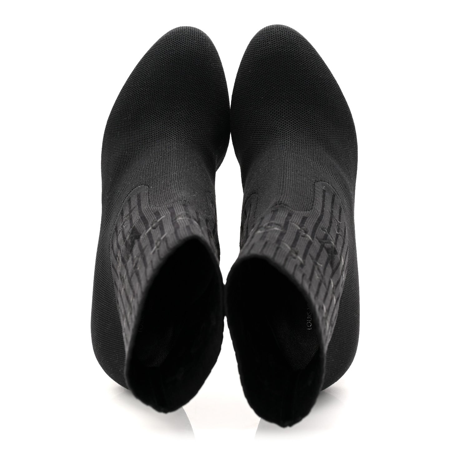 Monogram Stretch Fabric Silhouette Ankle Boots 39 Black