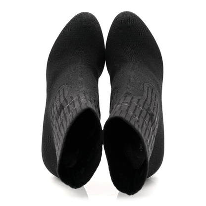 Louis Vuitton Monogram Stretch Fabric Silhouette Ankle Boots 39 Black 5 of 8
