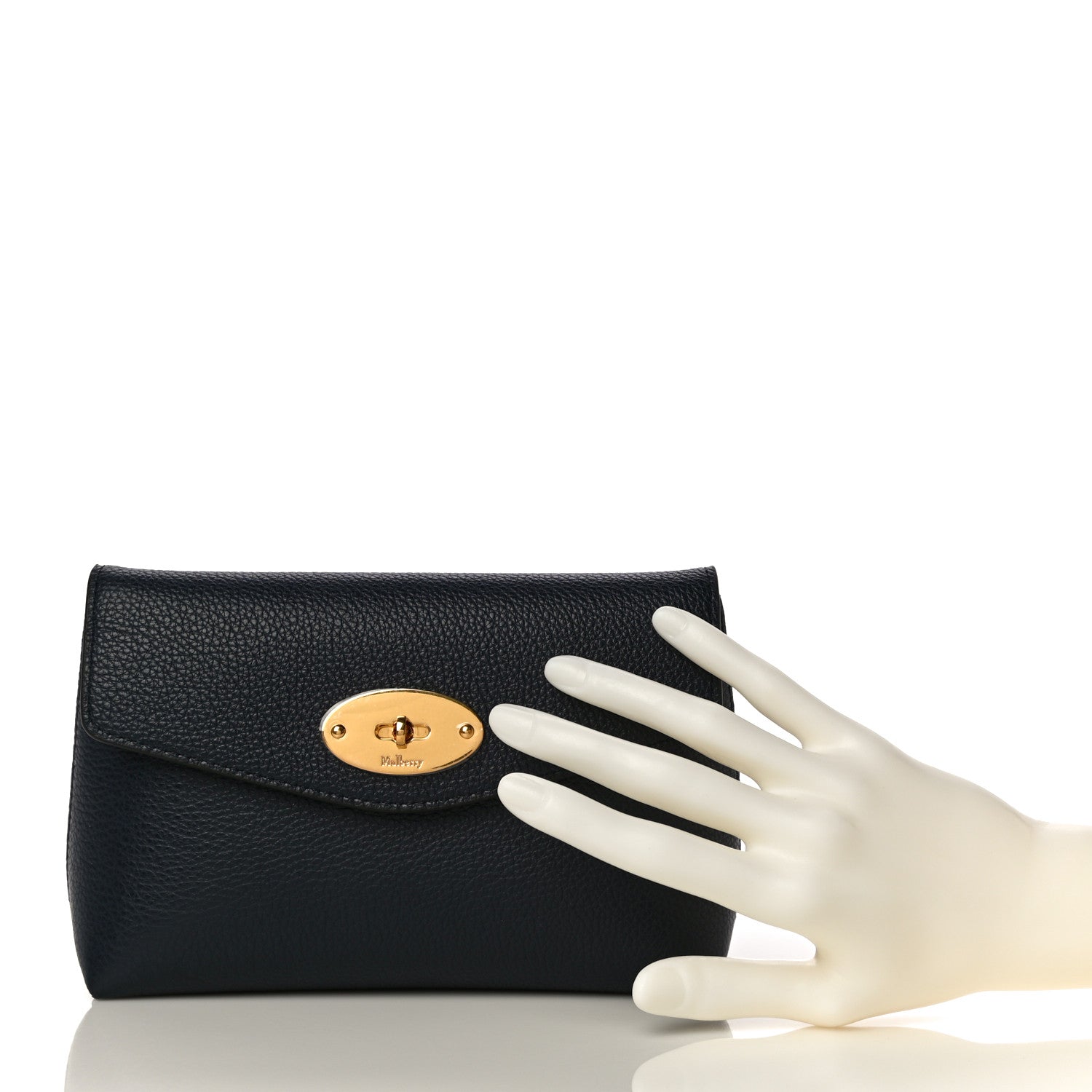 Mulberry Classic Grain Calfskin Darley Cosmetic Pouch Bright Navy 2 of 9