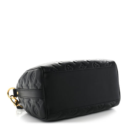 Louis Vuitton Lambskin Embossed Monogram Speedy 22 Bandouliere Black 4 of 9