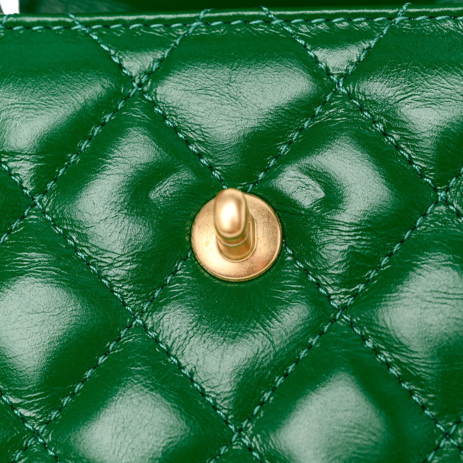 Chanel Shiny Aged Calfskin Quilted Nano Kelly Shopper Green 13 of 14