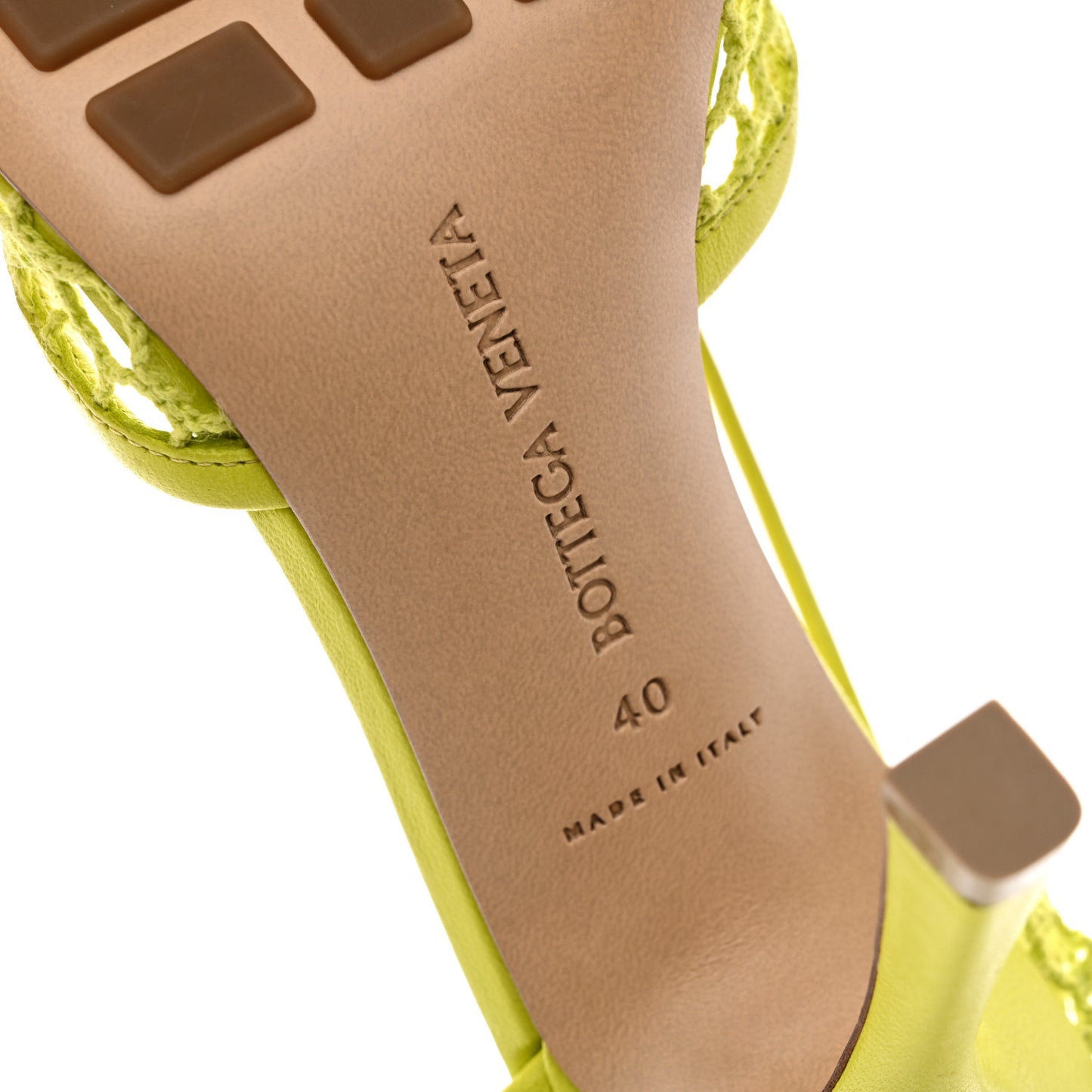 Mesh Nappa Stretch Ankle Tie Sandals 40 Kiwi