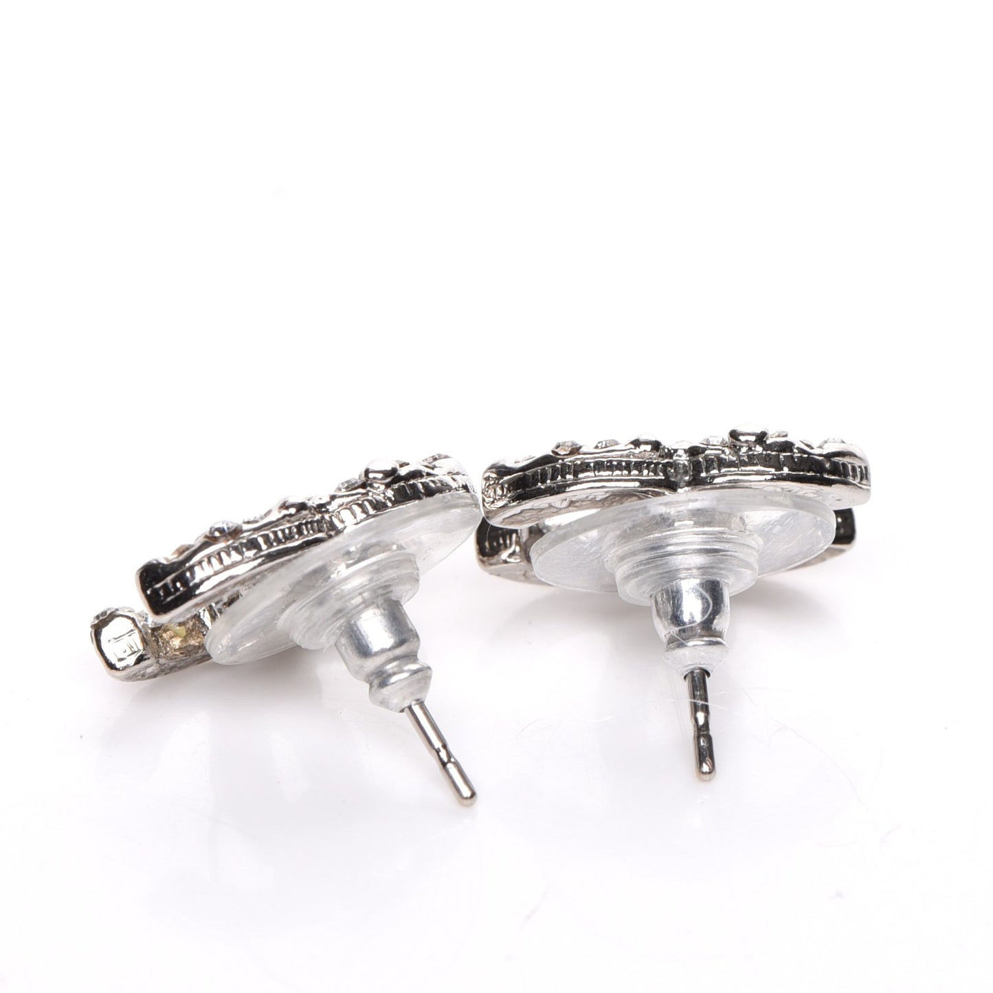 Crystal CC Earrings Silver