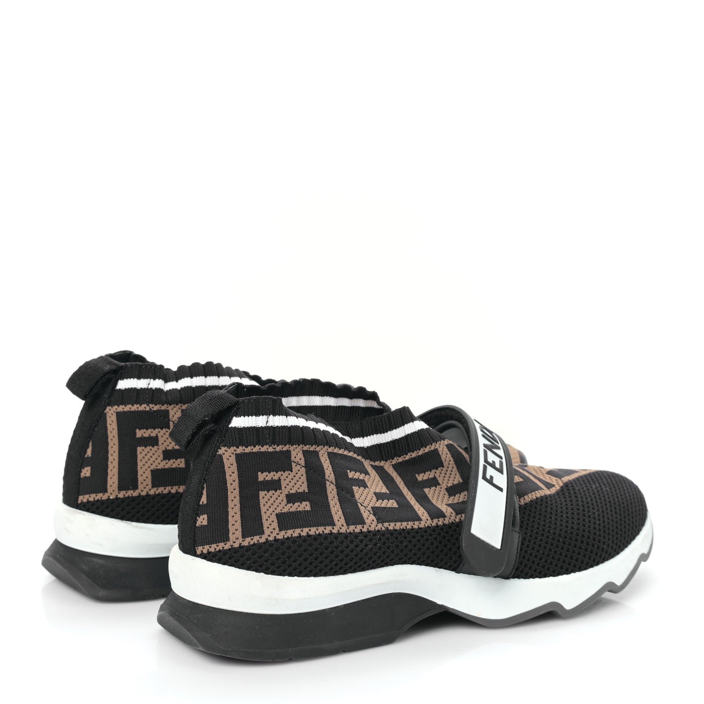 Stretch Yarn FF Stiff Band Rockoko Sneakers 36 Black White Tobacco