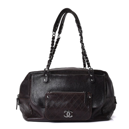 Chanel Glazed Caviar Pocket In The City Tote Brown 1 of 5