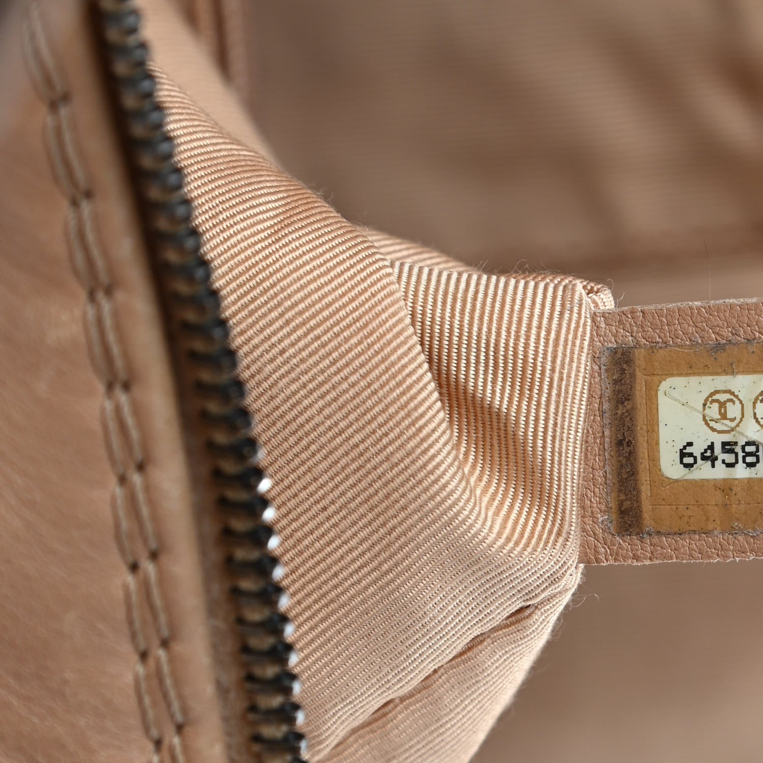 Chanel Calfskin Contrast Stitch Surpique Bowler Beige 7 of 19