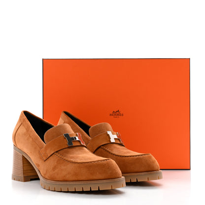 Hermes Suede Goatskin Womens Foch 60 Pumps 39.5 Naturel 9 of 9