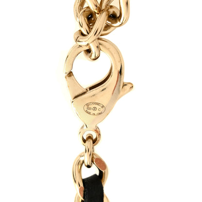 Chanel Lambskin Pearl Crystal Chain CC Fancy Belt 85 Black Gold 3 of 4
