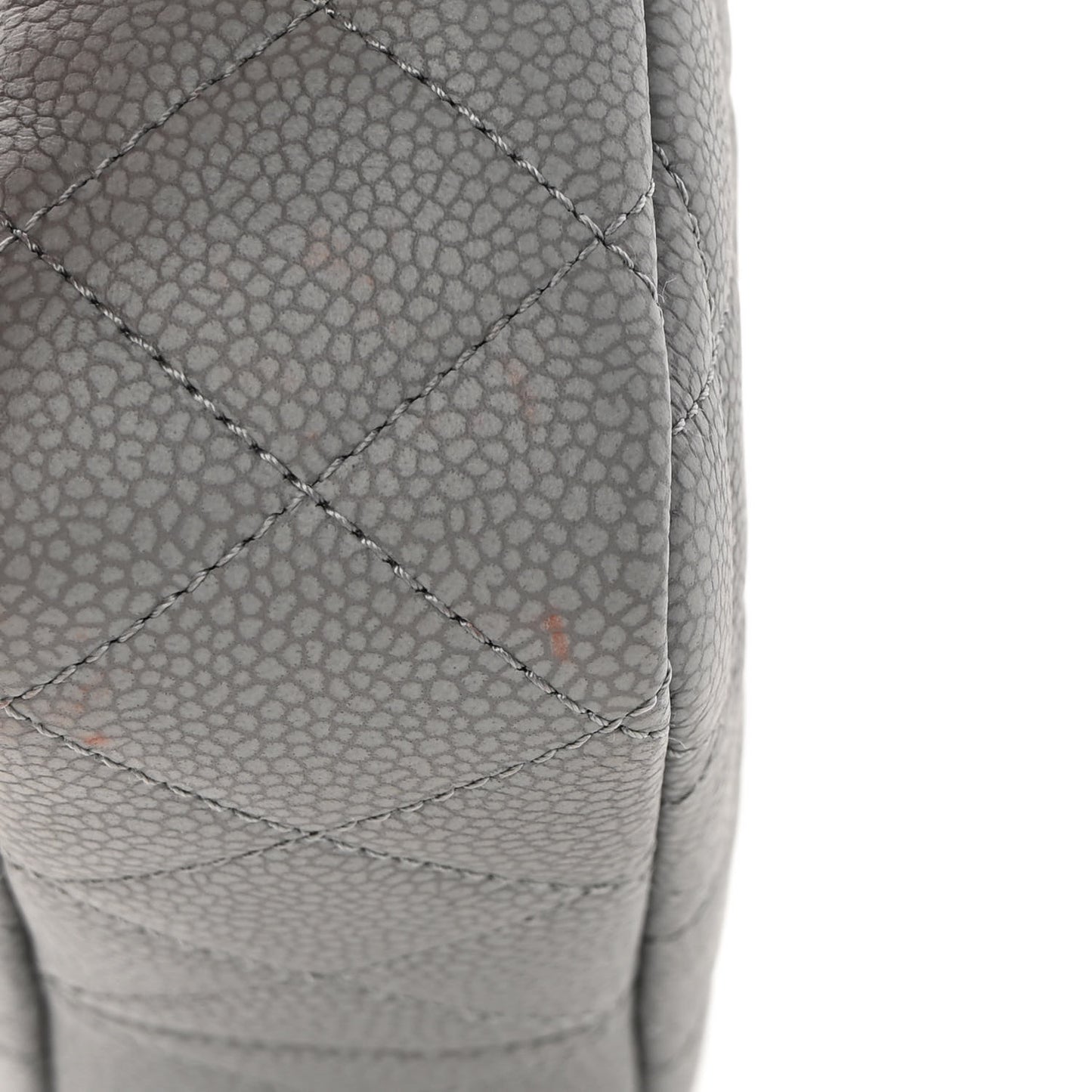 Caviar Quilted Mini Coco Tassel Camera Case Grey
