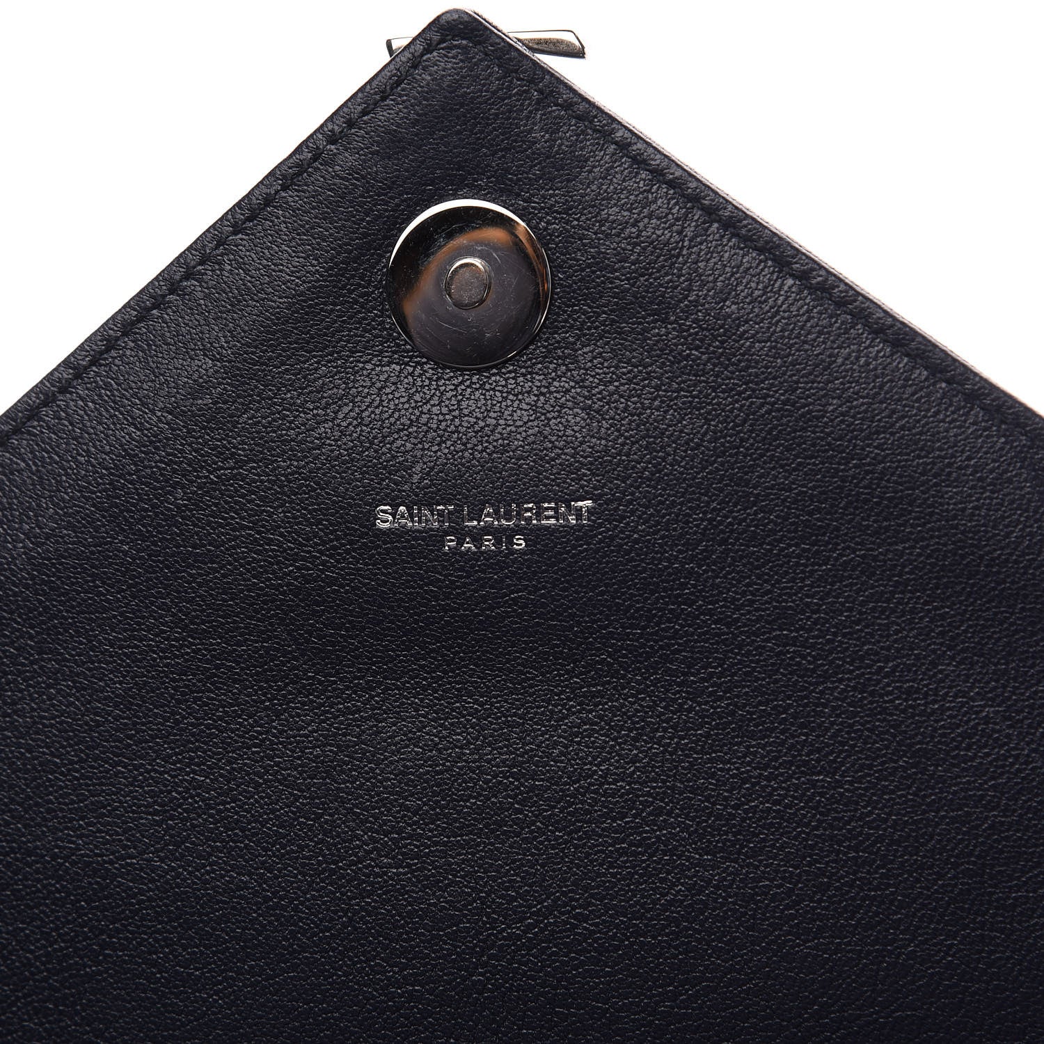 Saint Laurent Sheepskin Matelasse Chevron Monogram Large College Satchel Navy Blue 5 of 9