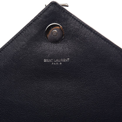 Saint Laurent Sheepskin Matelasse Chevron Monogram Large College Satchel Navy Blue 5 of 9