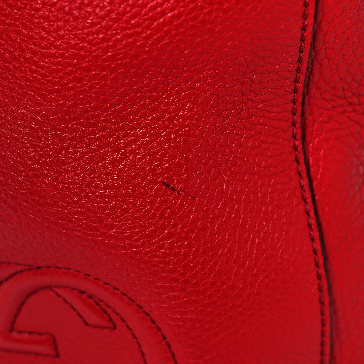Gucci Pebbled Calfskin Small Soho Drawstring Backpack Tabasco Red 16 of 17
