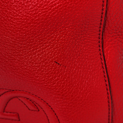 Gucci Pebbled Calfskin Small Soho Drawstring Backpack Tabasco Red 16 of 17
