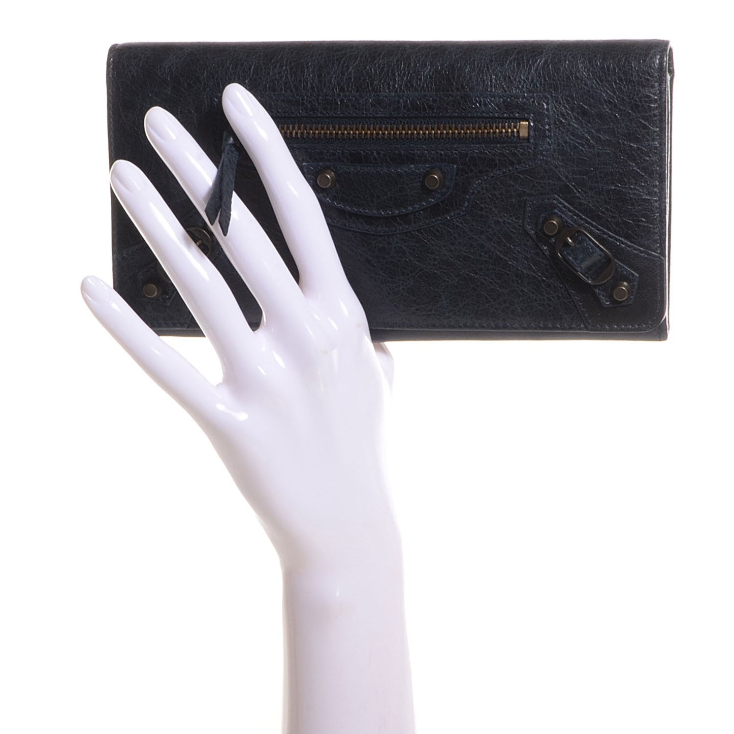 Agneau Classic Hardware Money Wallet Dark Night