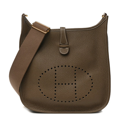 Hermes Taurillon Clemence Evelyne III PM Etoupe 1 of 8