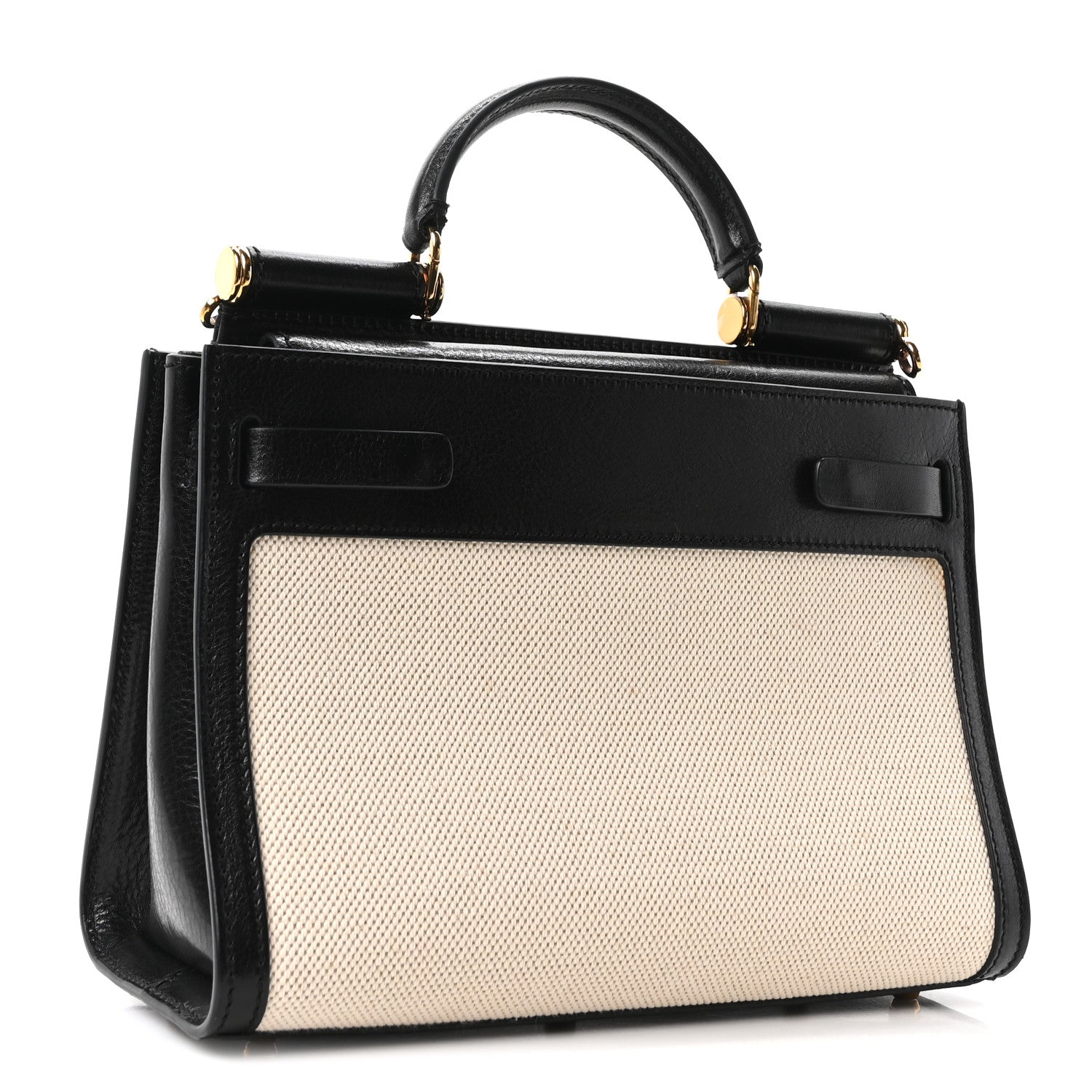 Dolce & Gabbana Calfskin Canvas Medium Sicily 62 Naturale Black 3 of 10