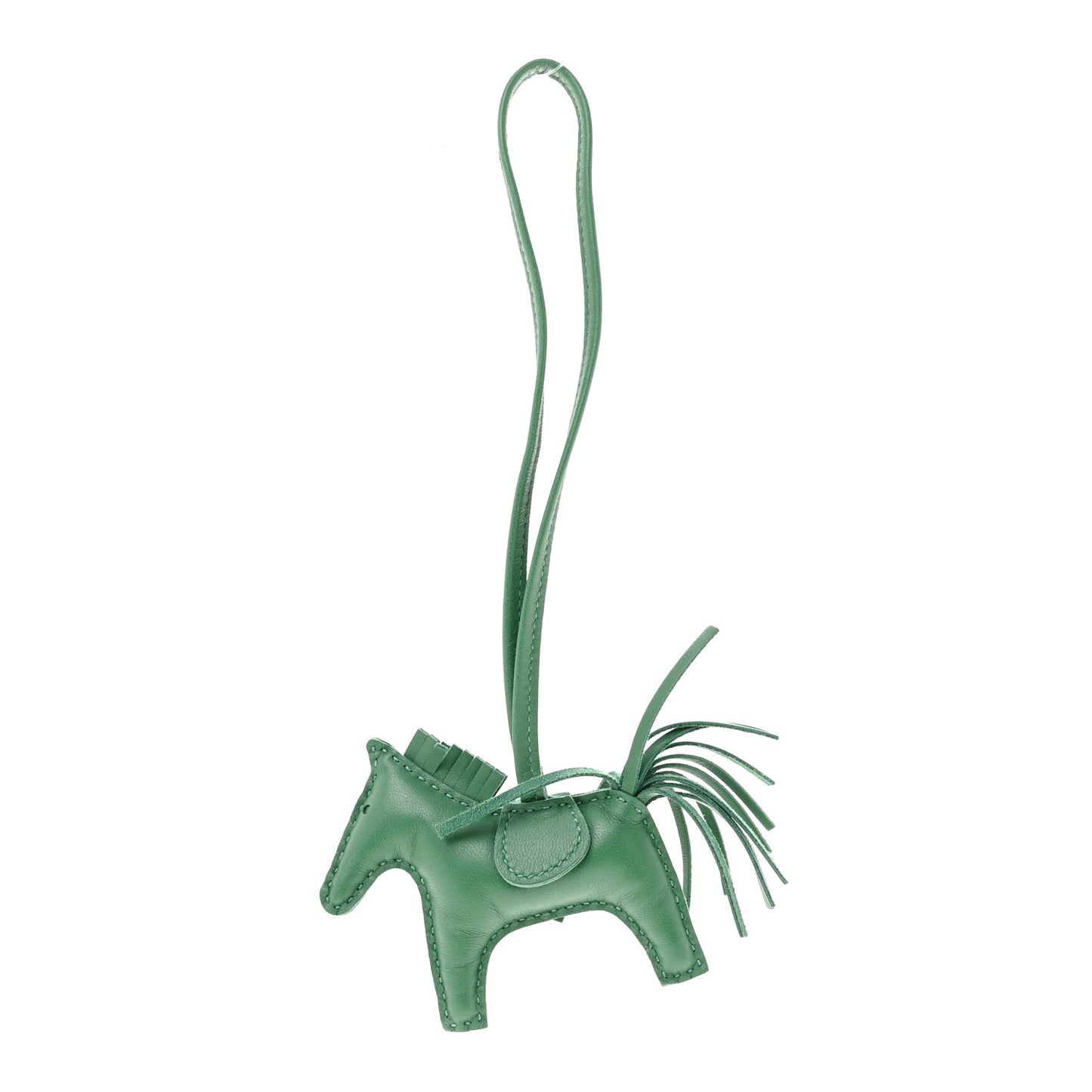 Milo Lambskin Grigri Rodeo Horse Bag Charm PM Vert Cypress