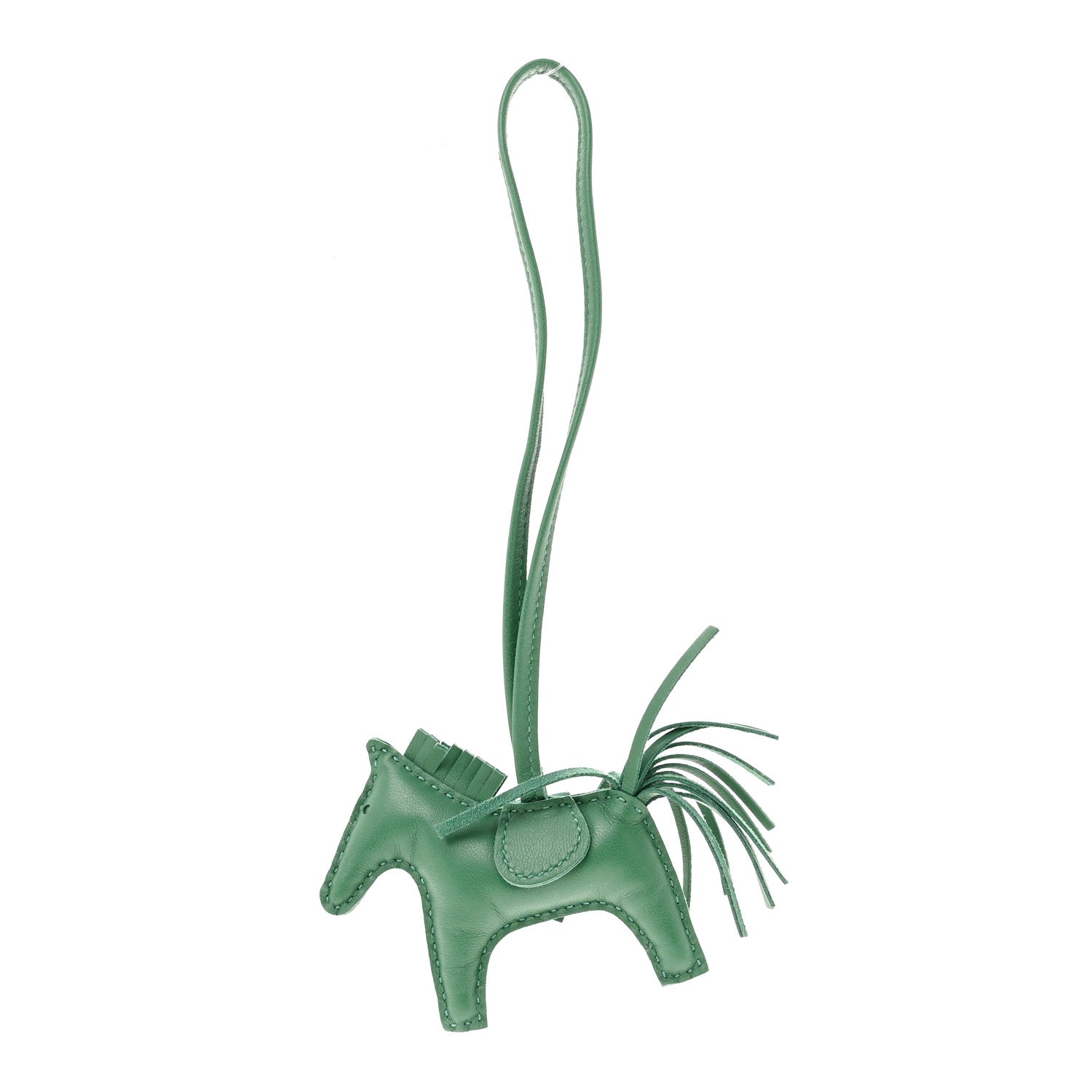 Hermes Milo Lambskin Grigri Rodeo Horse Bag Charm PM Vert Cypress 1 of 3