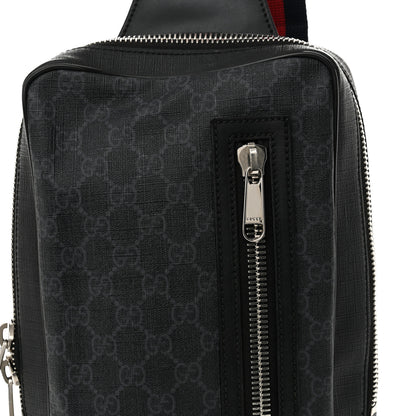 Gucci GG Supreme Monogram Web Belt Bag Black Grey 8 of 12