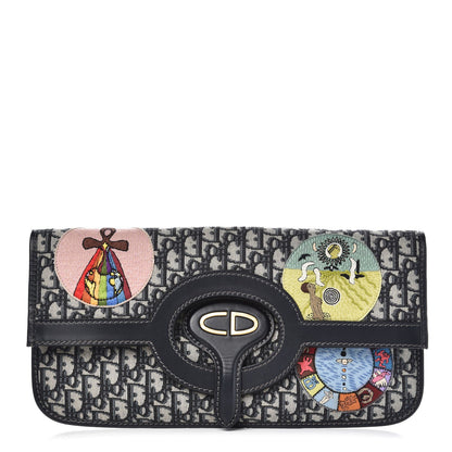 Christian Dior Oblique Tarot Fold Over Clutch Blue 1 of 11