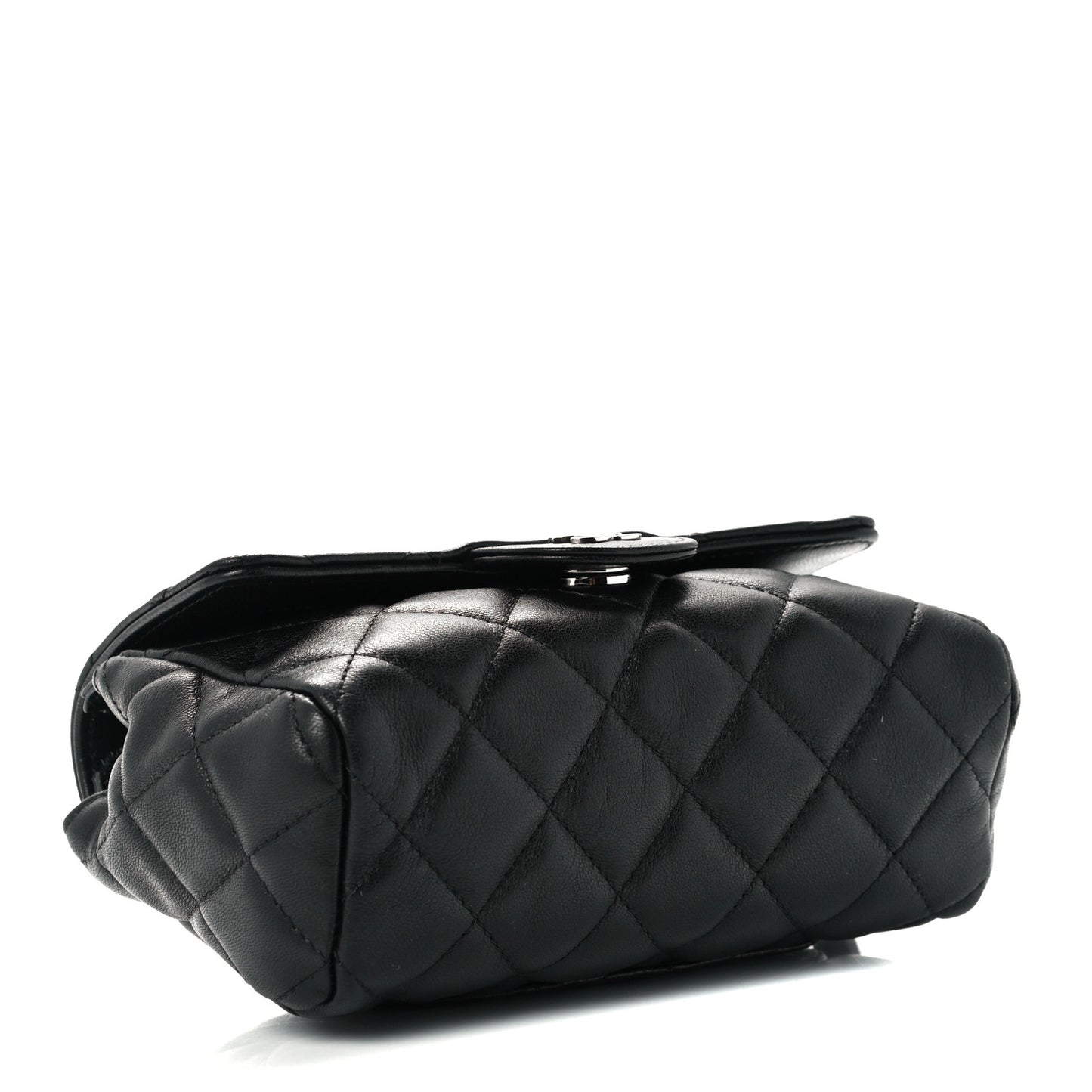 Lambskin Quilted Flap Cosmetic Case Black