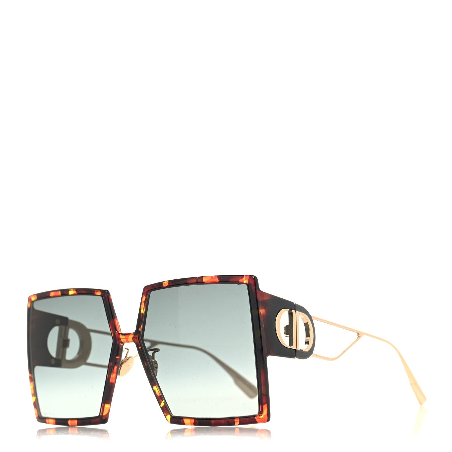 Christian Dior Acetate Square 30 Montaigne Sunglasses Tortoise 1 of 9