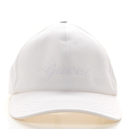 Gucci Canvas Embroidered Logo Baseball Hat M White 3 of 9