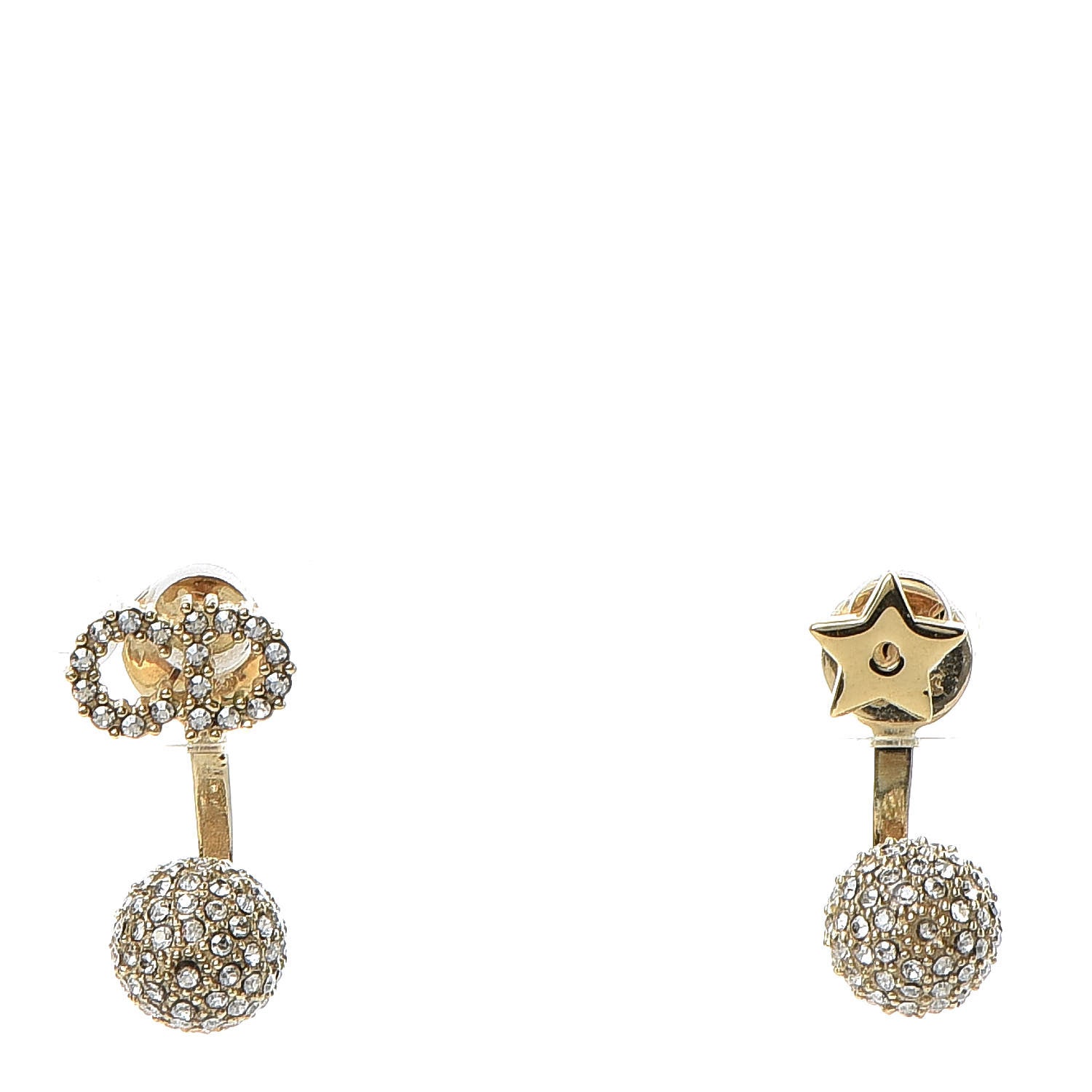 Christian Dior Crystal La Petite Tribale Earrings Gold 1 of 6