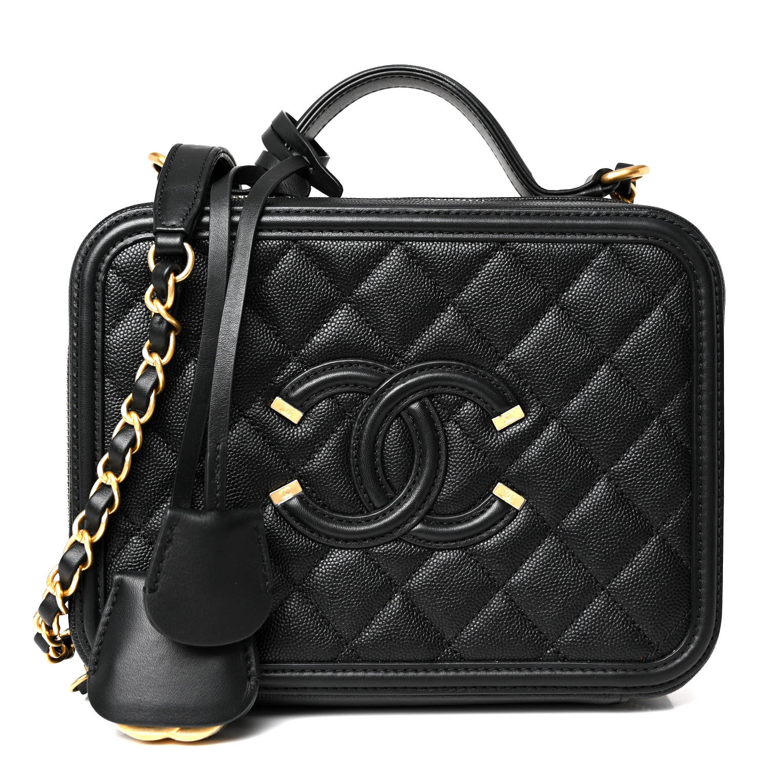 Chanel Caviar Quilted Medium CC Filigree Vanity Case Black 1 of 10