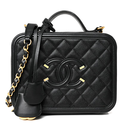Chanel Caviar Quilted Medium CC Filigree Vanity Case Black 1 of 10
